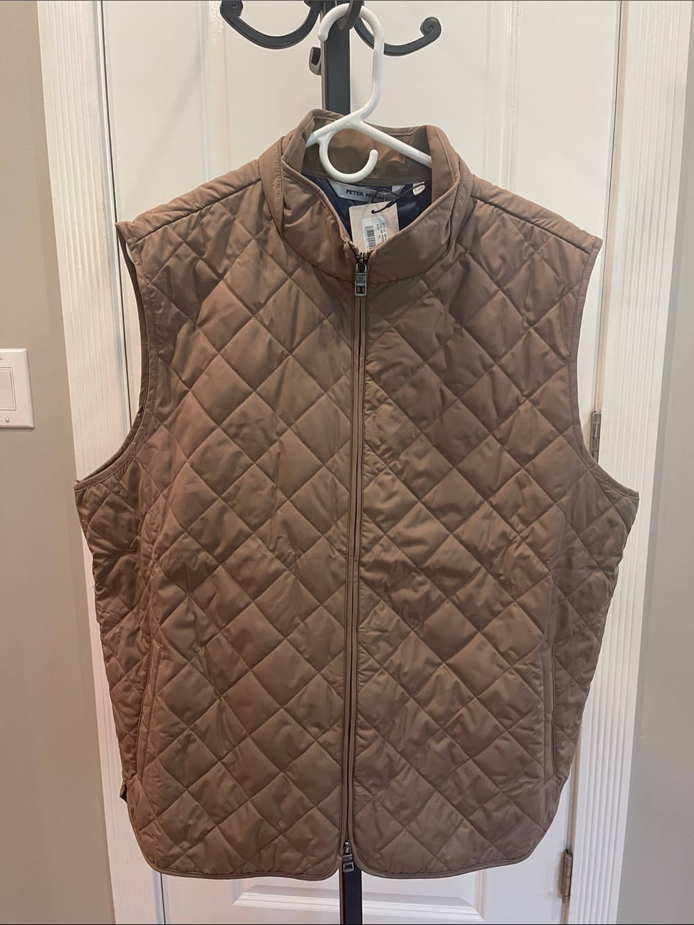 Peter Millar Essex Quilted Taupe Men's Vest XL